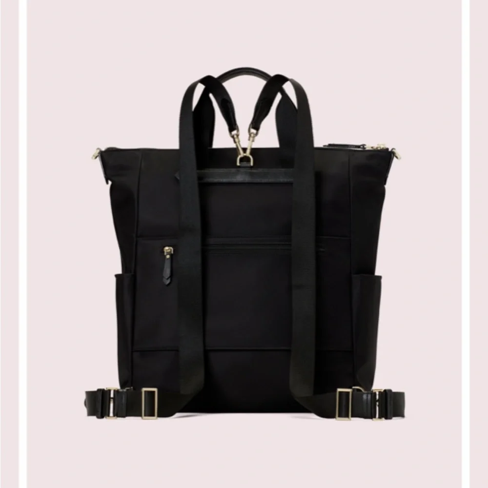 kate spade Black Nylon Top-Handle Backpack Tote